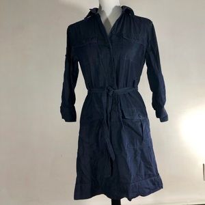 J crew belted denim shirt dress